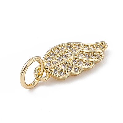 Rack Plating Brass Micro Pave Cubic Zirconia Pendants KK-G451-06G-1
