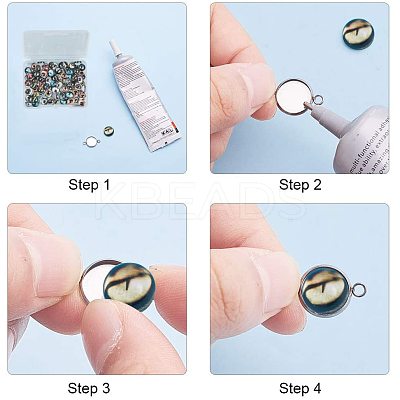 Glass Cabochons PH-GGLA-WH0001-01B-1