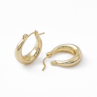 Brass Thick Hoop Earrings for Women LS-EJEW-I270-02G-1