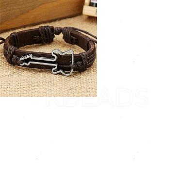 1Pc Adjustable Imitation Leather Braided Bracelets BJEW-DJ0001-06-1
