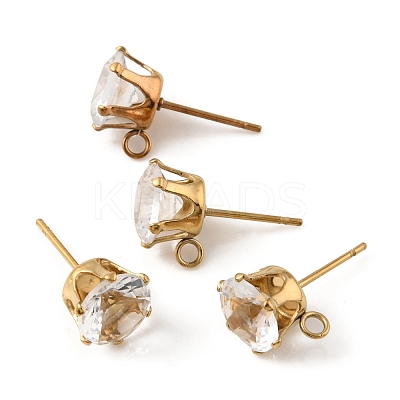 Ion Plating(IP) 304 Stainless Steel Stud Earring Findings X-STAS-M315-02G-04-1