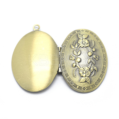 Brass Locket Pendants KK-F717-16AB-NR-1