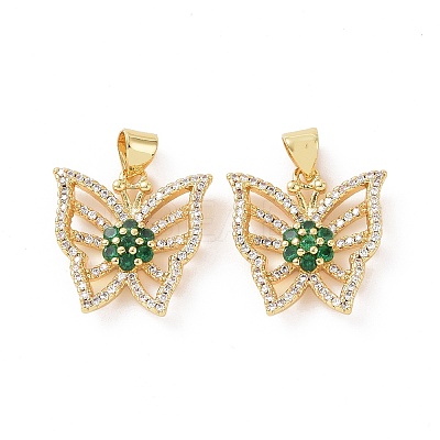 Brass Micro Pave Cubic Zirconia Pendants ZIRC-I063-44G-01-1
