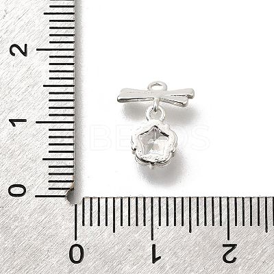 Brass Cubic Zirconia Charms KK-K378-49S-1