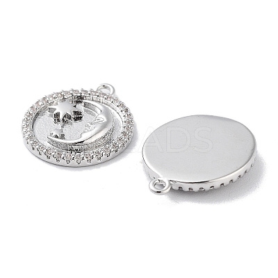 Brass Micro Pave Clear Cubic Zirconia Pendants KK-F871-30P-1