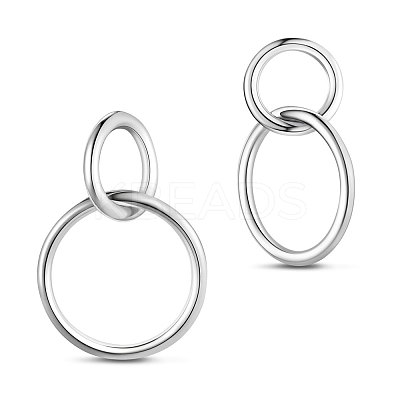 Rhodium Plated 925 Sterling Silver Stud Earrings JE706A-1