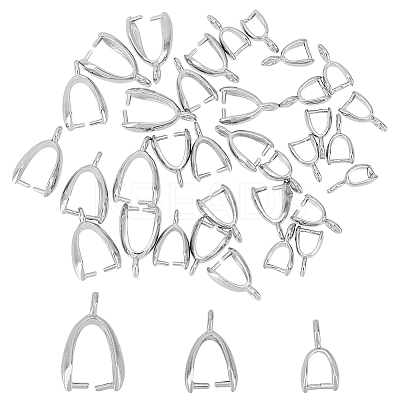 72Pcs 3 Sizes Grade AA Brass Ice Pick Pinch Bails for Pendant Making KK-FH0006-26-1