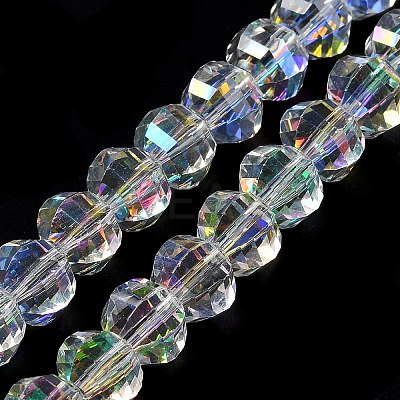 Transparent Electroplate Glass Beads Strands GLAA-Q099-C01-14-1-1