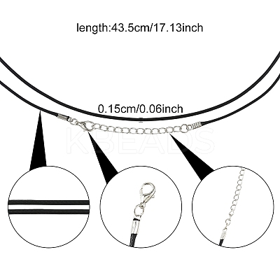 Waxed Cotton Cord Necklace Making MAK-YW0001-25A-1