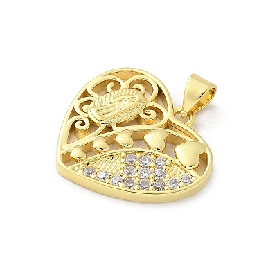 Brass Micro Pave Cubic Zirconia Pendants KK-S511-26B-G-1