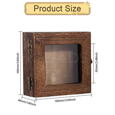 Square Wood Insect Display Case with White EVA Foam Mat Inside CON-WH0086-103A-1