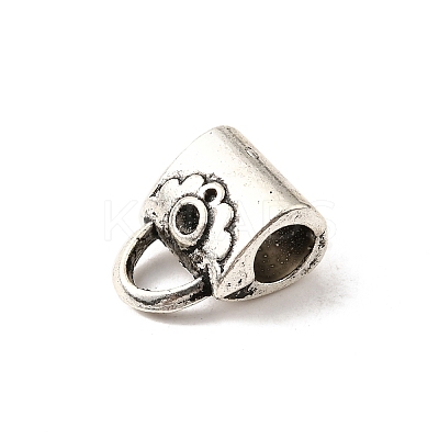Tibetan Style Alloy Tube Bails Rhinestone Settings TIBE-L008-24AS-1