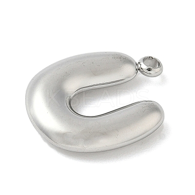 304 Stainless Steel Initial Pendants STAS-S186-12U-P-1