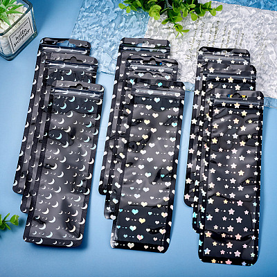 30Pcs 3 Styles Rectangle Laser Plastic Yin-yang Zip Top Gift Bags OPP-TA0001-12-1