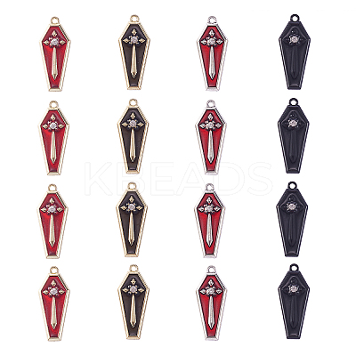 20Pcs 4 Colors Zinc Alloy Enamel Pendants ENAM-CJ0001-107-1