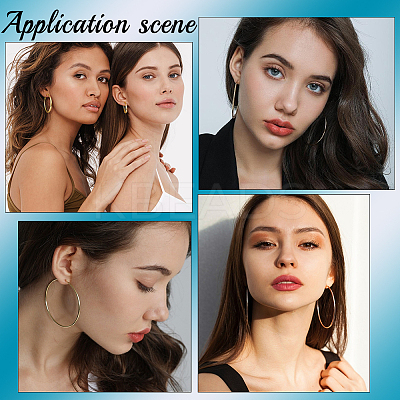 4 Piars 4 Styles Brass Ring Hoop Earrings for Women EJEW-BBC0001-71-1