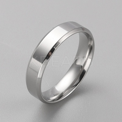 Stainless Steel Simple Plain Band Ring for Men Women RJEW-WH0015-04G-1