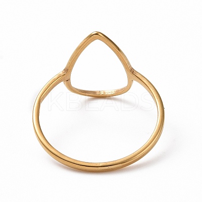 Ion Plating(IP) 201 Stainless Steel Teardrop Finger Ring LS-RJEW-J051-15G-1