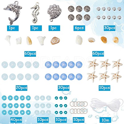 DIY Natural Ocean Shell Stackable Bracelet Making Kit DIY-SC0024-31-1