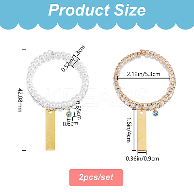 Iron Rhinestone Multi-strand Bracelets BJEW-DR00007-1