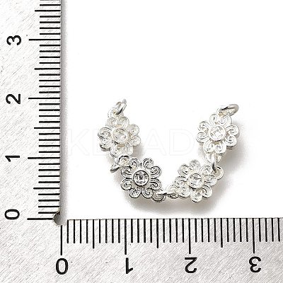 Brass 4 Flowers Links Connector Charms KK-K378-59S-1