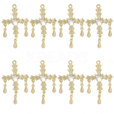 10Pcs Alloy Pendants with Rhinestone PALLOY-SC0016-44-1