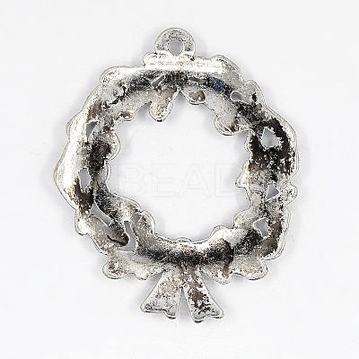 Christmas Wreath Alloy Pendants LS-TIBEP-GC130-AS-RS-1