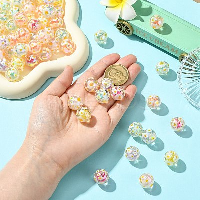 Plating Transparent Acrylic Beads TACR-CJC0001-12-1