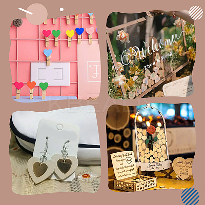 4 Styles Unfinished Wooden Heart Decoration Sheet WOOD-PH0003-27-1