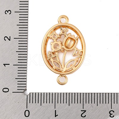 Brass Pave Clear Cubic Zirconia Connector Charms KK-Z066-10G-1