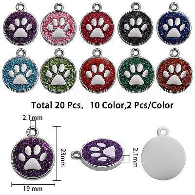 20Pcs 10 Colors Enamel Charms ENAM-SZ0001-95-1