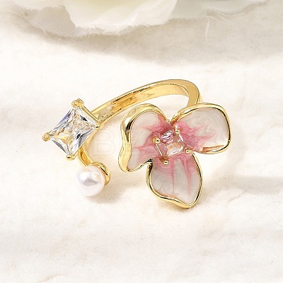 Barss Enamel Cuff Open Rings for Women KK-CBA1C83-01C-G-1