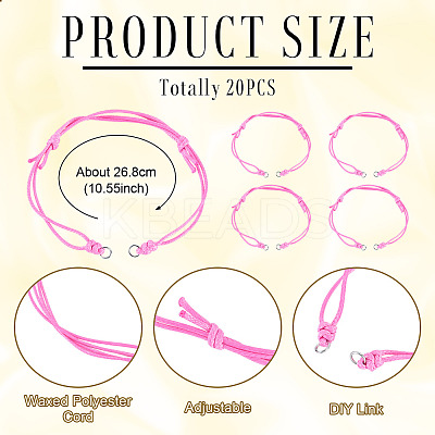 20Pcs Waxed Polyester Cord Bracelet Making AJEW-TAC00093-1