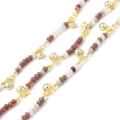 Handmade Round Glass Beaded Chain CHC-E023-20G-03-1