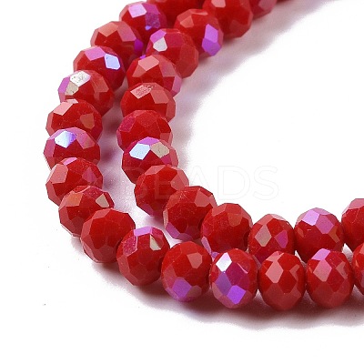Electroplate Opaque Solid Color Glass Beads Strands EGLA-A044-P4mm-L22-1