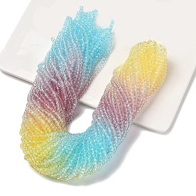 Transparent Painted Glass Beads Strands X1-DGLA-A034-T1mm-A15-1