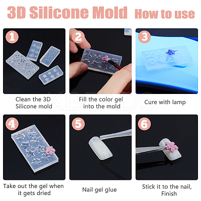 4Pcs 4 Styles 3D Silicone Molds MRMJ-FH0001-50-1