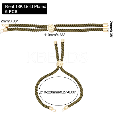 Nylon Twisted Cord Bracelet Making MAK-FH0001-04-RS-1