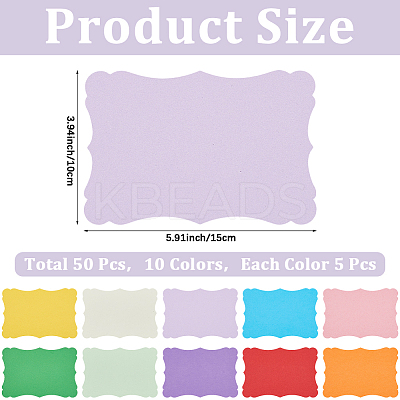 50Pcs 10 Colors DIY Paper Blank Greeting Cards AJEW-CP0010-26A-1