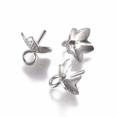 Tarnish Resistant 201 Stainless Steel Cup Peg Bails Charms STAS-G225-03P-1