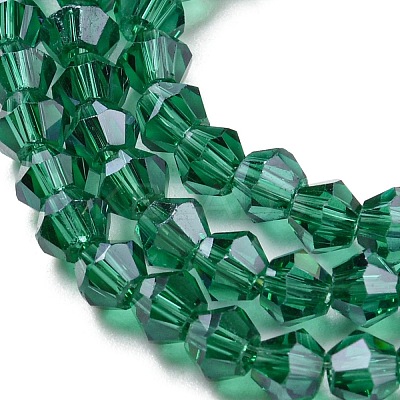 Transparent Electroplate Glass Beads Strands GLAA-F029-2mm-C10-1