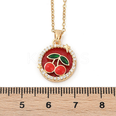 Brass Micro Pave Cubic Zirconia Pendant Neckalces for Women NJEW-C076-01B-G-1
