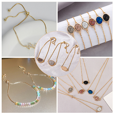 10Pcs Adjustable 304 Stainless Steel Cable Chain Slider Bracelet/Bolo Bracelets Making AJEW-BBC0002-12-1
