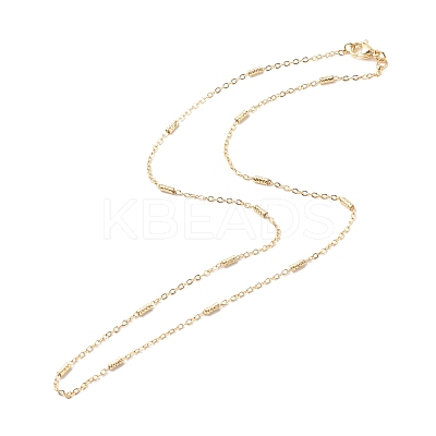 Brass Column Link and Cable Chains Necklace for Women NJEW-P265-31G-1