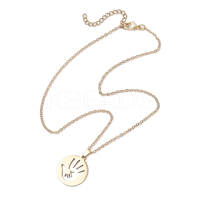 Mother's Day 304 Stainless Steel Pendant Necklace NJEW-TA00194-04-1