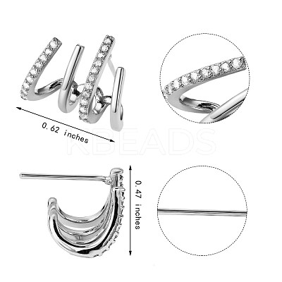 Crystal Rhinestone Claw Stud Earrings JE918A-1