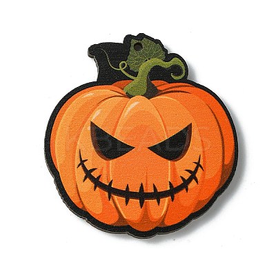 Halloween Single Face Printed Wood Pendants WOOD-H103-02-1