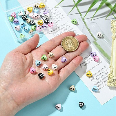 45Pcs 9 Colors Baking Paint Zinc Alloy Beads FIND-CJ0003-85-1