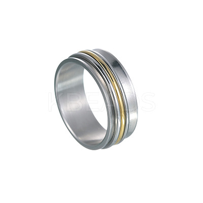 201 Stainless Steel Wide Band Rotating Finger Rings FS-WGEF0B4-14-1