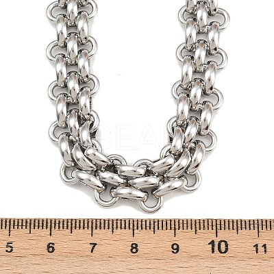 13.5MM 304 Stainless Steel Panther Chain OT Necklaces for Women LS-NJEW-G179-03P-1
